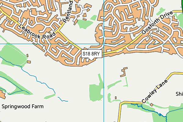 S18 8RY map - OS VectorMap District (Ordnance Survey)