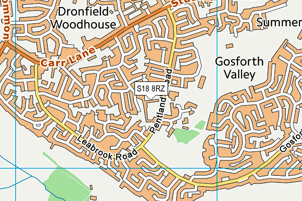 S18 8RZ map - OS VectorMap District (Ordnance Survey)