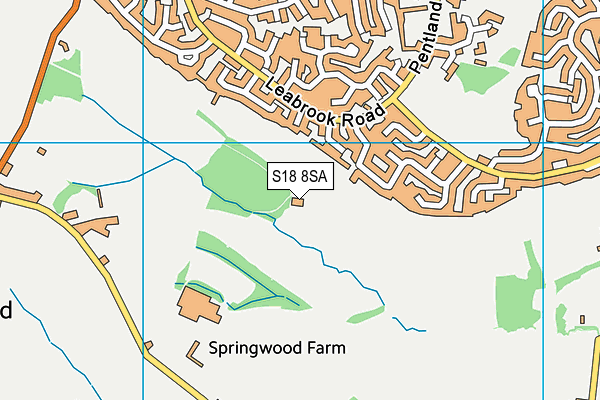 S18 8SA map - OS VectorMap District (Ordnance Survey)