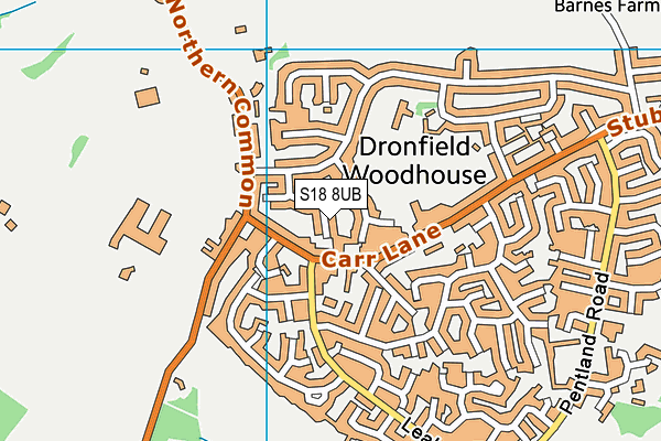 S18 8UB map - OS VectorMap District (Ordnance Survey)