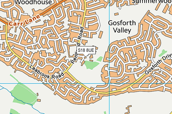 S18 8UE map - OS VectorMap District (Ordnance Survey)