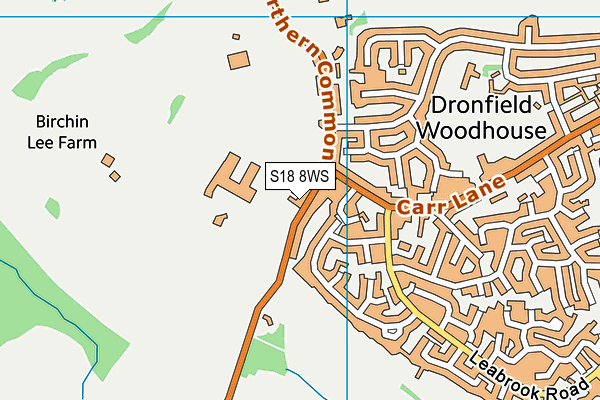 S18 8WS map - OS VectorMap District (Ordnance Survey)