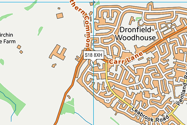 S18 8XH map - OS VectorMap District (Ordnance Survey)