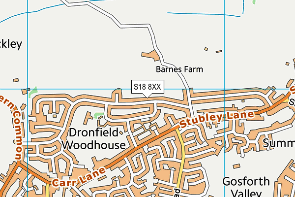 S18 8XX map - OS VectorMap District (Ordnance Survey)