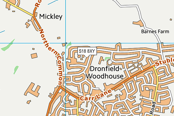 S18 8XY map - OS VectorMap District (Ordnance Survey)