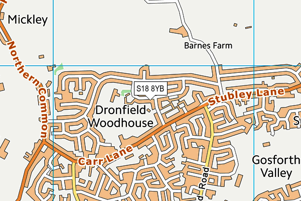 William Levick Primary School map (S18 8YB) - OS VectorMap District (Ordnance Survey)