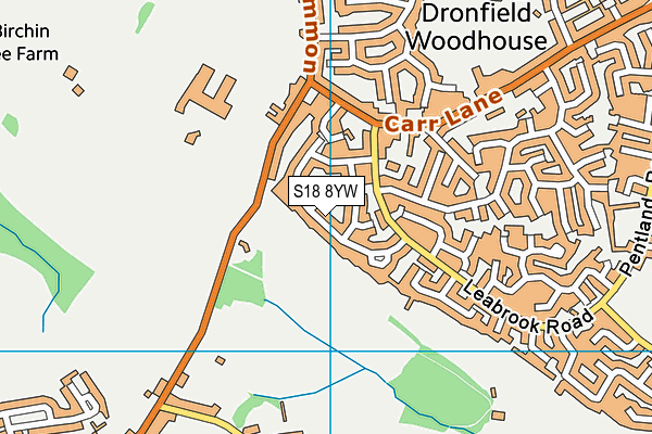 S18 8YW map - OS VectorMap District (Ordnance Survey)