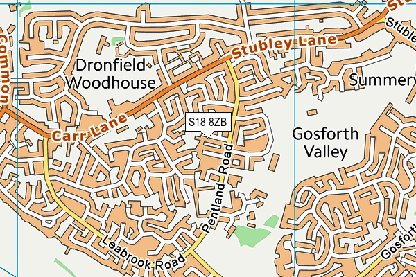 S18 8ZB map - OS VectorMap District (Ordnance Survey)