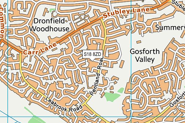 S18 8ZD map - OS VectorMap District (Ordnance Survey)