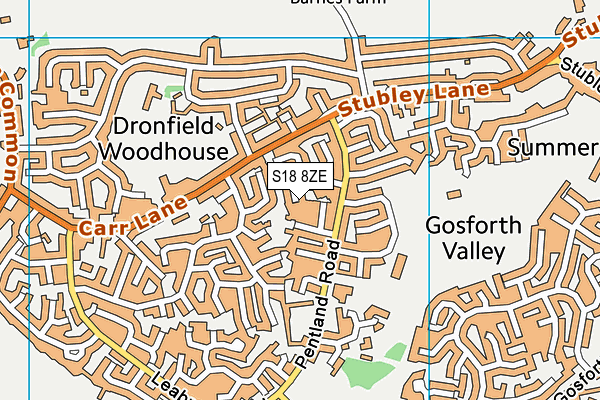 S18 8ZE map - OS VectorMap District (Ordnance Survey)