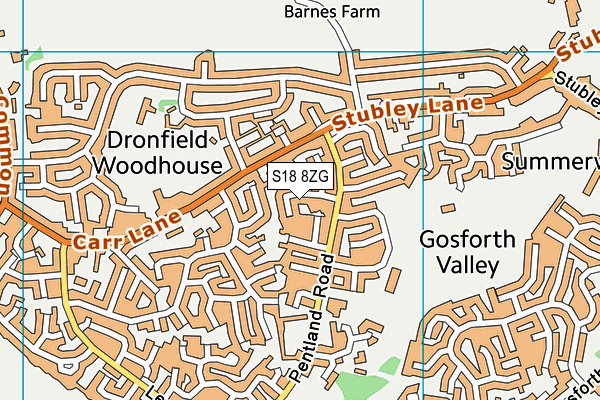 S18 8ZG map - OS VectorMap District (Ordnance Survey)