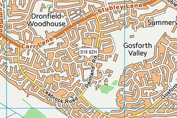 S18 8ZH map - OS VectorMap District (Ordnance Survey)