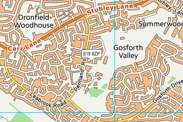 S18 8ZP map - OS VectorMap District (Ordnance Survey)