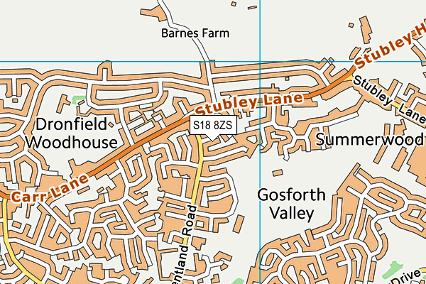 S18 8ZS map - OS VectorMap District (Ordnance Survey)