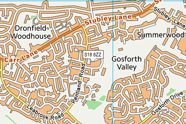 S18 8ZZ map - OS VectorMap District (Ordnance Survey)