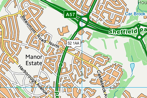 S2 1AA map - OS VectorMap District (Ordnance Survey)