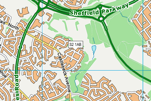 S2 1AB map - OS VectorMap District (Ordnance Survey)