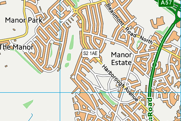S2 1AE map - OS VectorMap District (Ordnance Survey)