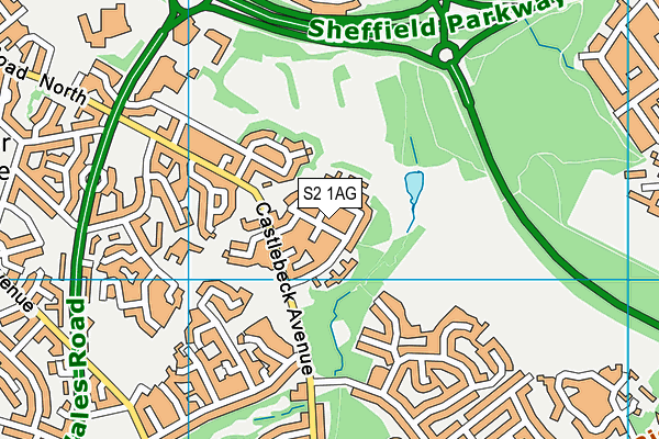 S2 1AG map - OS VectorMap District (Ordnance Survey)