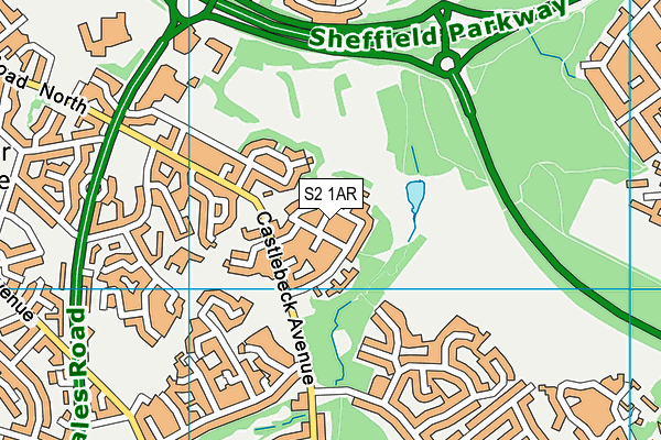 S2 1AR map - OS VectorMap District (Ordnance Survey)