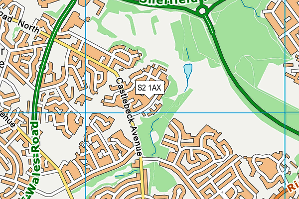 S2 1AX map - OS VectorMap District (Ordnance Survey)