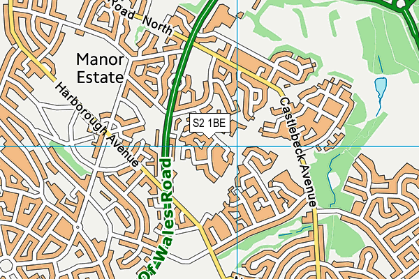 S2 1BE map - OS VectorMap District (Ordnance Survey)