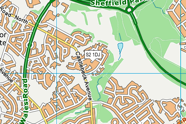 S2 1DJ map - OS VectorMap District (Ordnance Survey)
