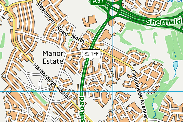S2 1FF map - OS VectorMap District (Ordnance Survey)