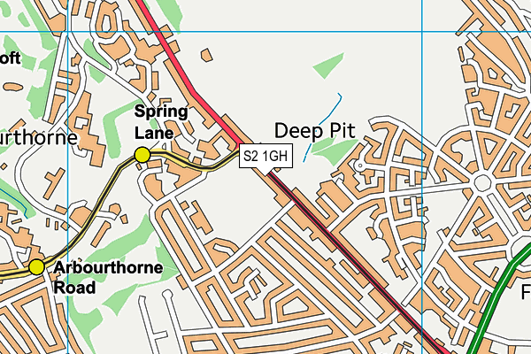 S2 1GH map - OS VectorMap District (Ordnance Survey)