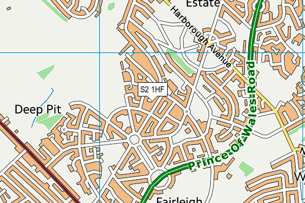 S2 1HF map - OS VectorMap District (Ordnance Survey)