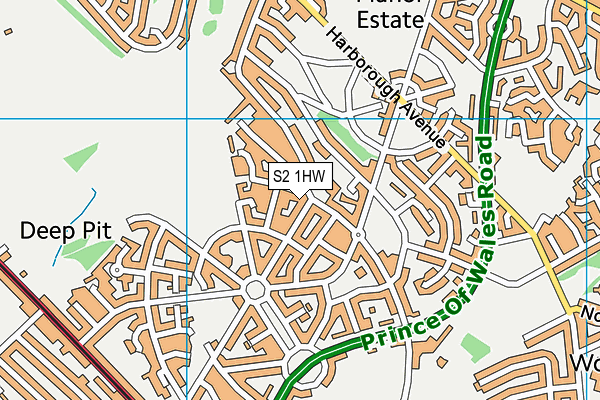 S2 1HW map - OS VectorMap District (Ordnance Survey)
