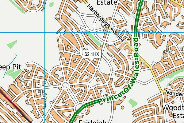 S2 1HX map - OS VectorMap District (Ordnance Survey)