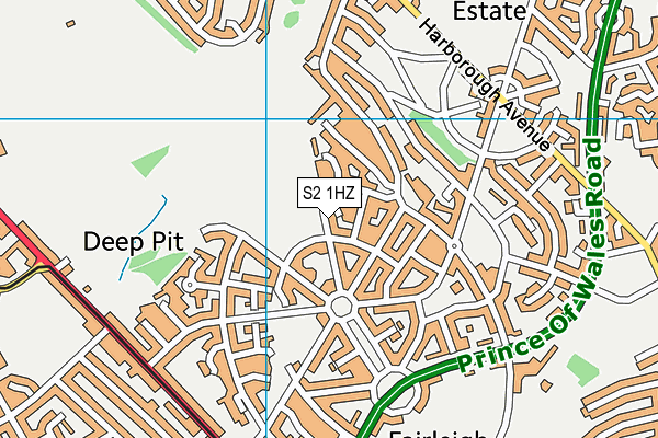S2 1HZ map - OS VectorMap District (Ordnance Survey)