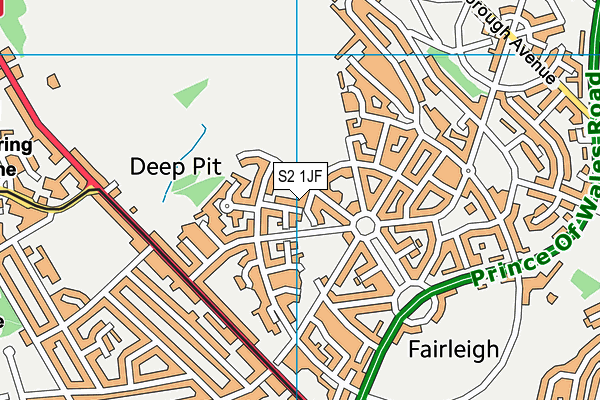 S2 1JF map - OS VectorMap District (Ordnance Survey)