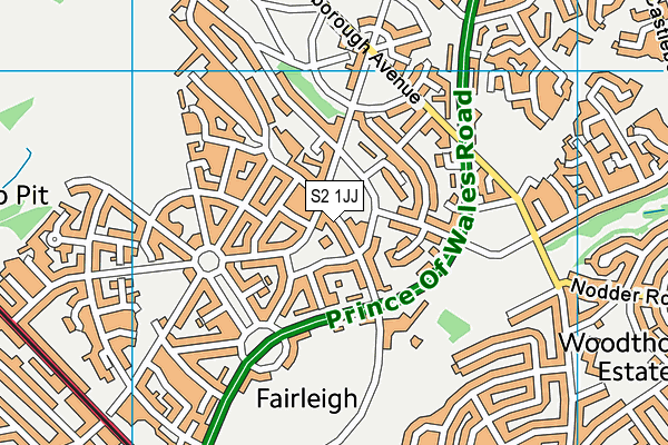 S2 1JJ map - OS VectorMap District (Ordnance Survey)