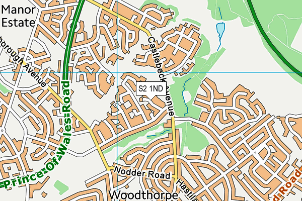 S2 1ND map - OS VectorMap District (Ordnance Survey)