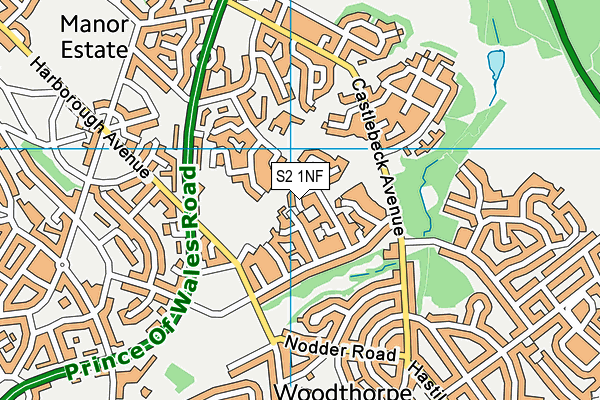 S2 1NF map - OS VectorMap District (Ordnance Survey)