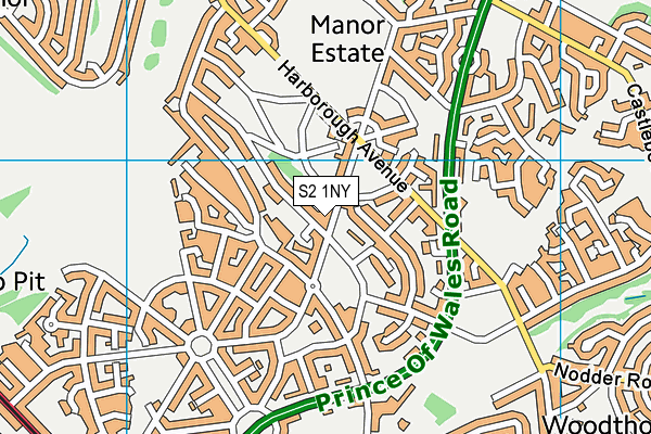 S2 1NY map - OS VectorMap District (Ordnance Survey)