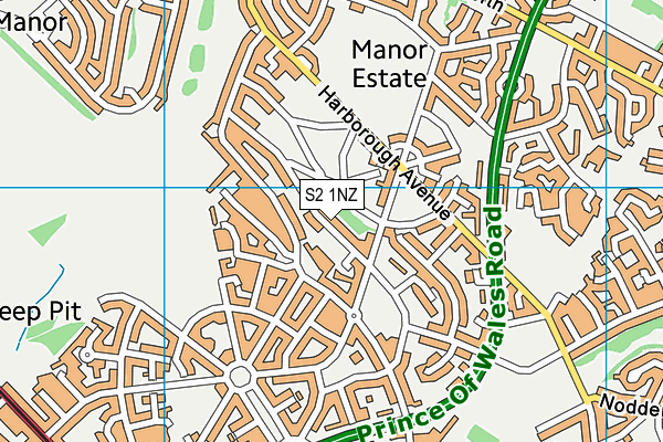 S2 1NZ map - OS VectorMap District (Ordnance Survey)