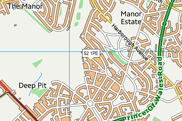 S2 1PE map - OS VectorMap District (Ordnance Survey)