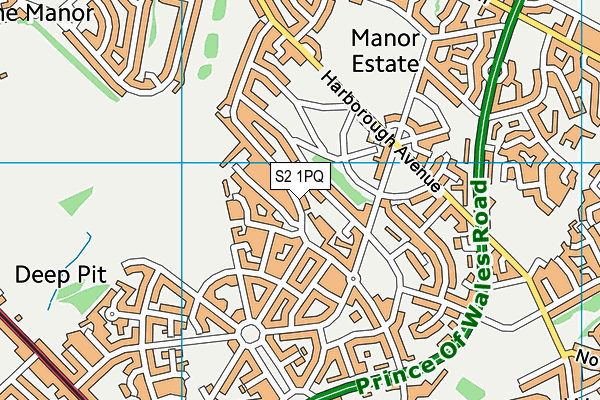 S2 1PQ map - OS VectorMap District (Ordnance Survey)