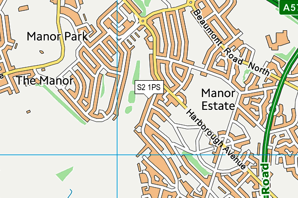 S2 1PS map - OS VectorMap District (Ordnance Survey)