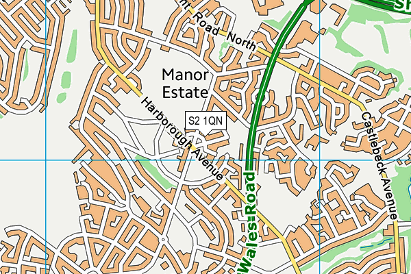 S2 1QN map - OS VectorMap District (Ordnance Survey)