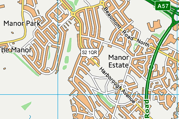 S2 1QR map - OS VectorMap District (Ordnance Survey)