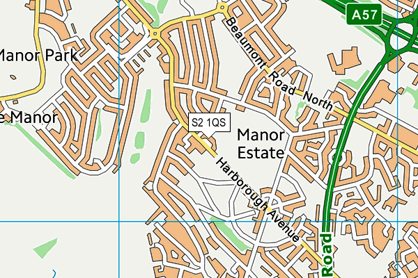 S2 1QS map - OS VectorMap District (Ordnance Survey)