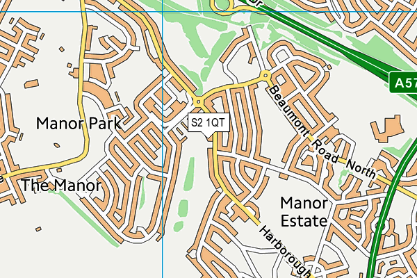 S2 1QT map - OS VectorMap District (Ordnance Survey)