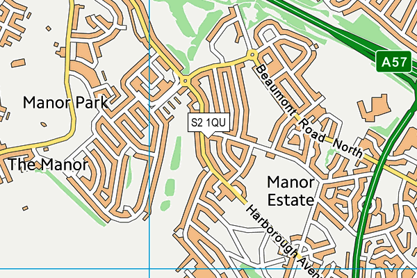 S2 1QU map - OS VectorMap District (Ordnance Survey)