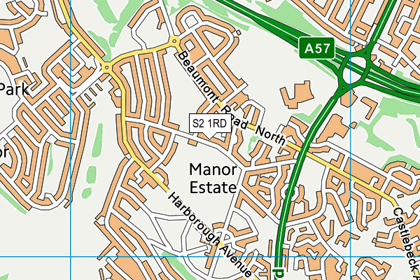S2 1RD map - OS VectorMap District (Ordnance Survey)