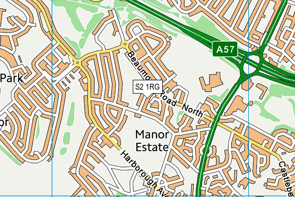 S2 1RG map - OS VectorMap District (Ordnance Survey)