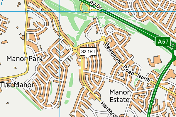 S2 1RJ map - OS VectorMap District (Ordnance Survey)